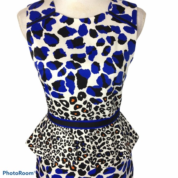 David Meister Animal Print Peplum Dress Size‎ 2 - Picture 7 of 11
